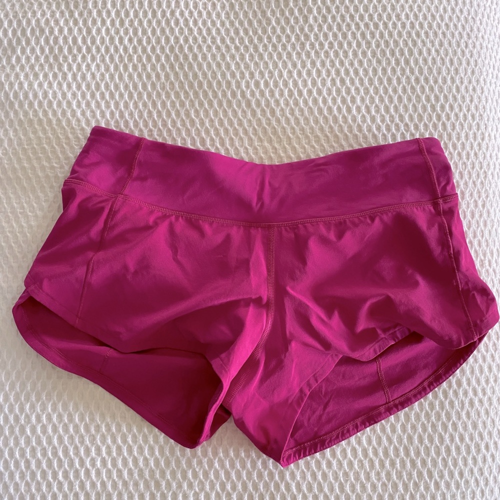 Lululemon speed up shorts, size 4, magenta pink